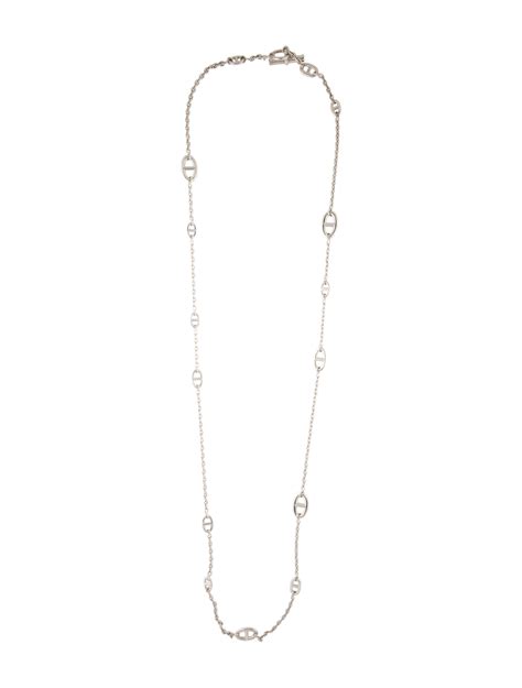 hermes sterling silver necklace|Hermes silver necklace price.